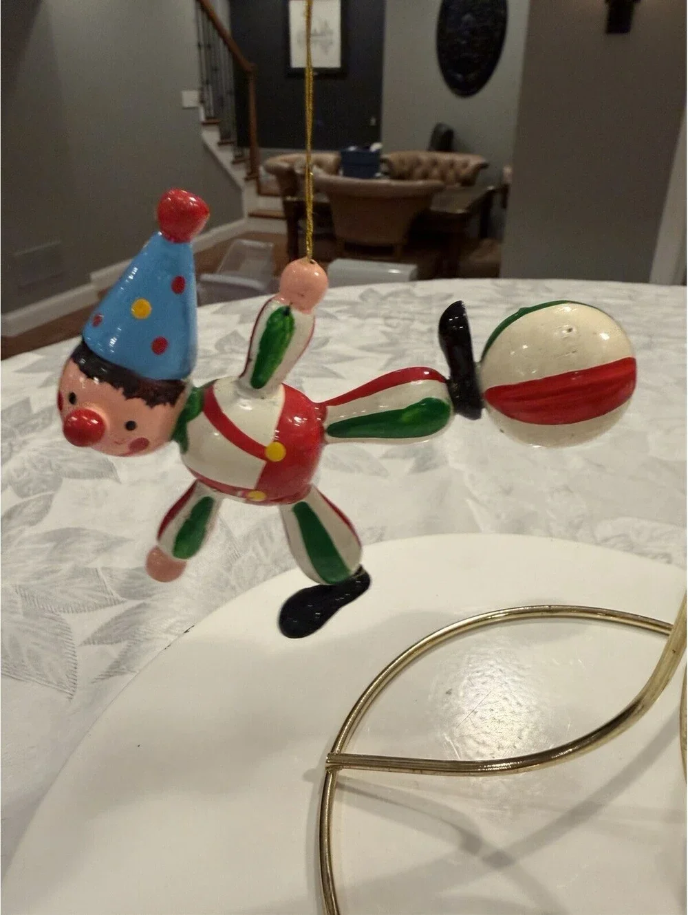 Vintage Clown Christmas Ornaments Set Of 4